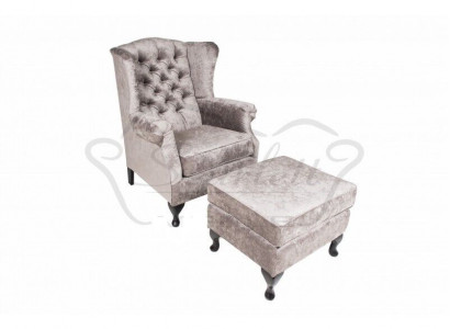 Ottoman Beige Designer Luxury Ottoman Upholstered Seat Textile Relaxation Side Sofa